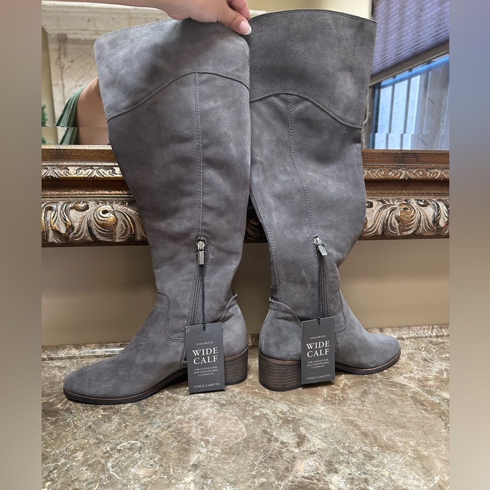 NWT Vince Camuto Grey Wide Calf Tall Boots